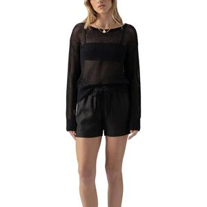 Sanctuary Open Knit Sweater in Black